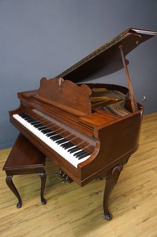 Ornate Queen Ann Baby Grand Piano American Walnut