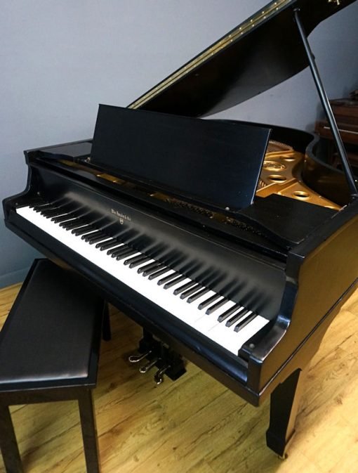 Baby Grand Piano Ebony Black, New Matching Bench (W.M. Knabe) - Image 8