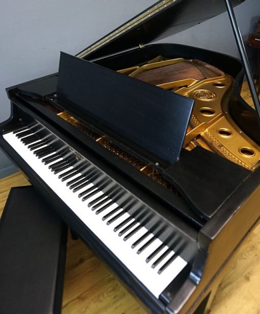 Baby Grand Piano Ebony Black, New Matching Bench (W.M. Knabe) - Image 9