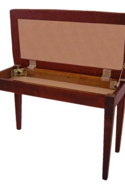 Walnut Piano Bench With Music Storage, Padded Top 3 CS 10 WAHP PD 2