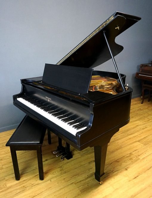 Baby Grand Piano Ebony Black, New Matching Bench (W.M. Knabe) - Image 4