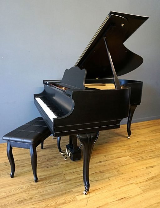 Baby Grand Piano, Black, Queen Anne New Matching Bench - Image 7
