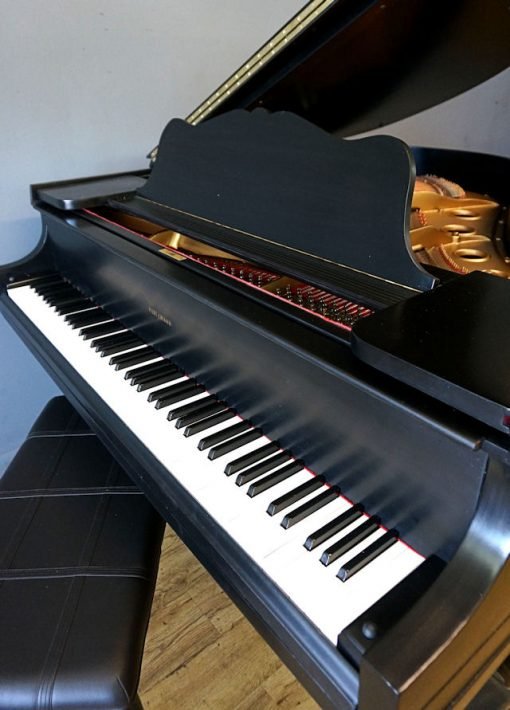 Baby Grand Piano, Black, Queen Anne New Matching Bench - Image 3