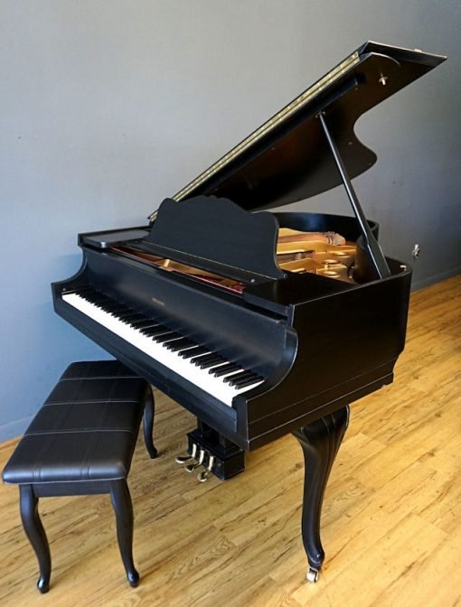 Baby Grand Piano, Black, Queen Anne New Matching Bench
