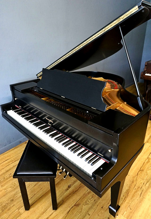 Baby Grand Piano Ebony Black, New Matching Bench Cameron Piano