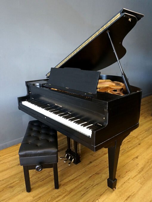 Kohler & Campbell Baby Grand Piano Ebony Black Matching Bench - Image 4