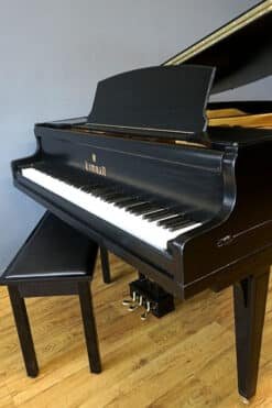 Kimball Baby Grand Piano Ebony Black Matching Bench $2,995. (balance) 14 Elegant WW Kimball Baby Grand Piano Front