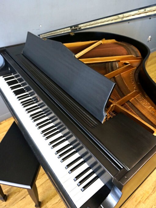 Baby Grand Piano Ebony Black by Hardman, Matching Bench - Image 7