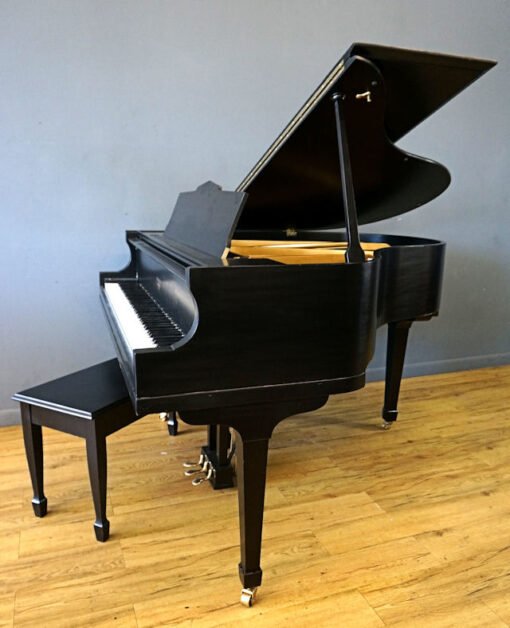 Baby Grand Piano Ebony Black by Hardman, Matching Bench - Image 3