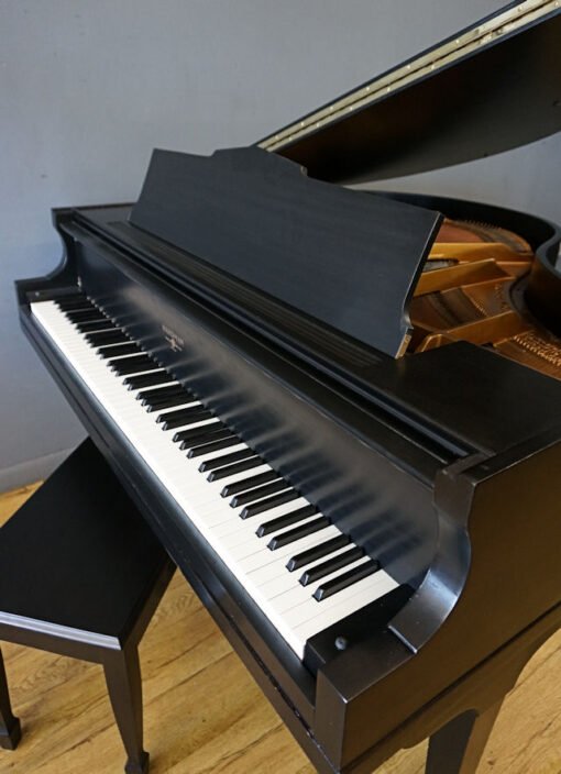 Baby Grand Piano Ebony Black by Hardman, Matching Bench - Image 8