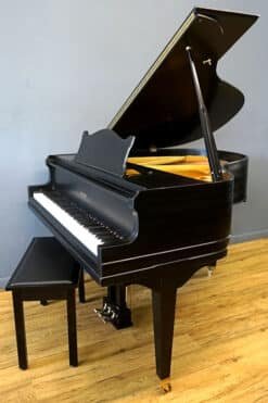 Schiller Baby Grand Piano Ebony Black, New Matching Bench 12 Schiller Baby Grand Piano