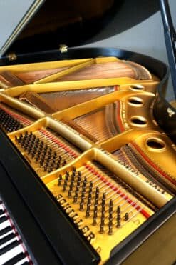 Schiller Baby Grand Piano Ebony Black, New Matching Bench 15 Schiller Baby Grand Piano HarpII