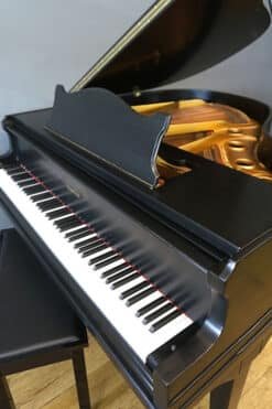 Schiller Baby Grand Piano Ebony Black, New Matching Bench 14 Schiller Baby Grand Piano Keyboard