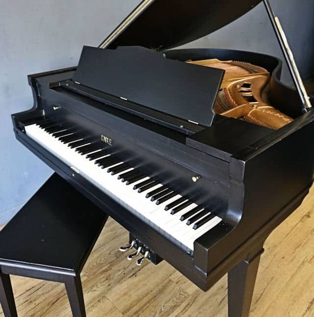 Black Baby Grand Piano Detail