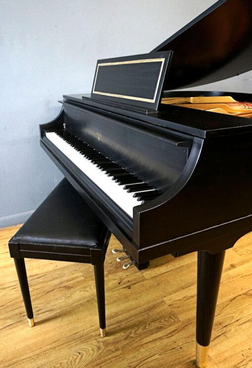 Weber Petite Grand Piano Ebony Black, Matching Bench - Image 3