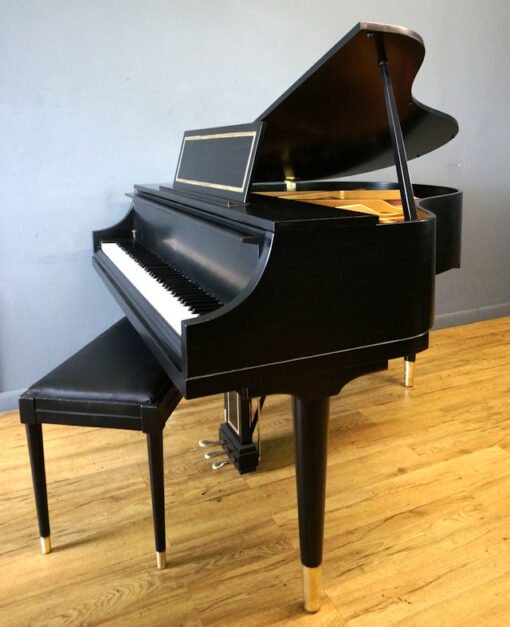 Weber Petite Grand Piano Ebony Black, Matching Bench - Image 8