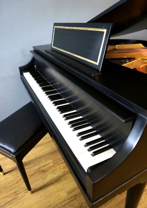 Weber Petite Grand Piano Ebony Black, Matching Bench - Image 4