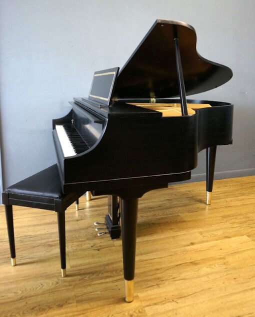 Weber Petite Grand Piano Ebony Black, Matching Bench - Image 9