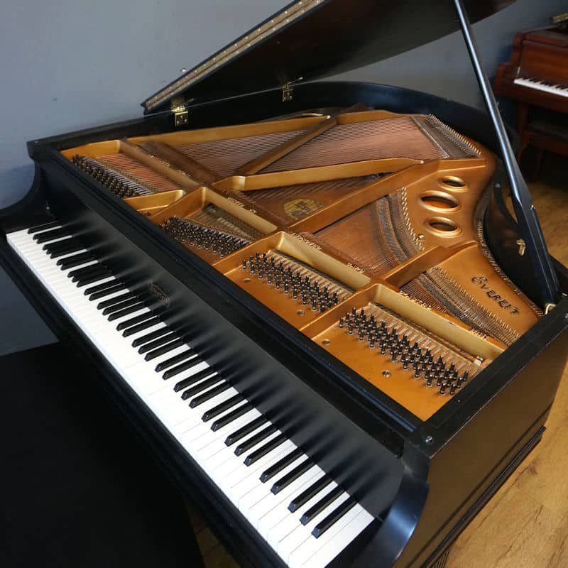 Baby Grand Piano Ebony Black with Matching Piano Bench 6 Baby Grand Piano Ebony Black with Matching Piano Bench - Image 6