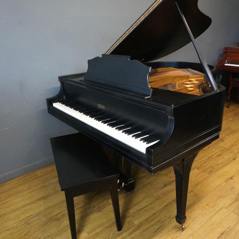 Baby Grand Piano Ebony Black with Matching Piano Bench 5 Baby Grand Piano Ebony Black with Matching Piano Bench - Image 5