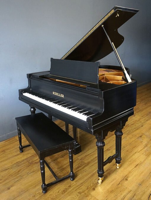 Baby Grand Piano Schiller Satin Black Art Case - Image 4