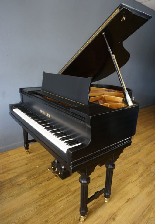 Baby Grand Piano Schiller Satin Black Art Case - Image 5