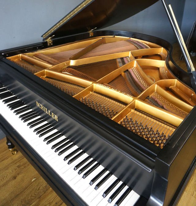 Schiller Baby Grand Piano Harp Inside