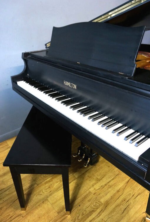 Baby Grand Piano Satin Black by Baldwin Matching Bench - Image 5