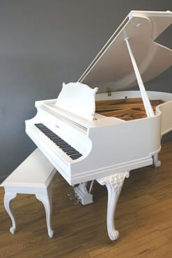 White Baldwin Baby Grand Piano White